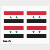 Sticker Rectangulaire Ancien drapeau de Syrie (Feuille)