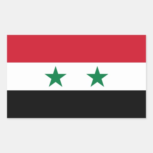 Sticker Rectangulaire Ancien drapeau de Syrie (Devant)