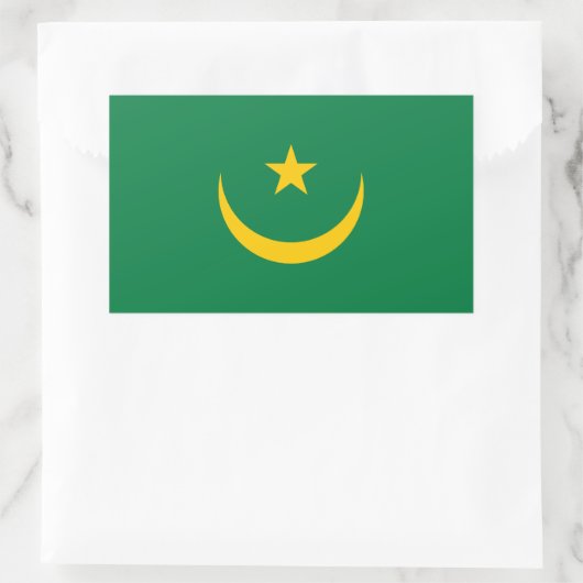 Sticker Rectangulaire Ancien drapeau mauritanien (Sac)