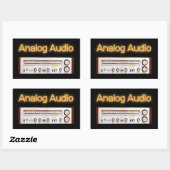 Sticker Rectangulaire Ancien HI-FI audio (Feuille)
