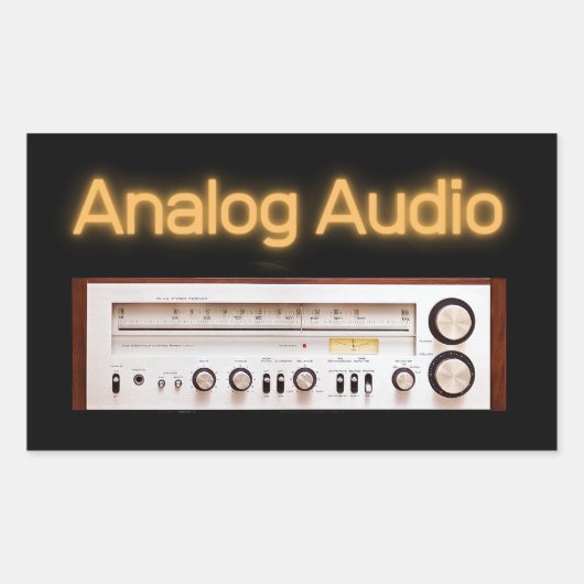Sticker Rectangulaire Ancien HI-FI audio (Devant)