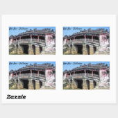 Sticker Rectangulaire Ancien pont couvert japonais à Hoi An - Vietnam (Feuille)