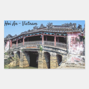 Sticker Rectangulaire Ancien pont couvert japonais à Hoi An - Vietnam