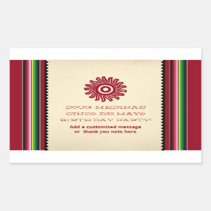 Sticker Rectangulaire Ancien Sun mexicain Serape