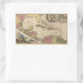 Sticker Rectangulaire Ancienne carte des Antilles (1757) (Sac)