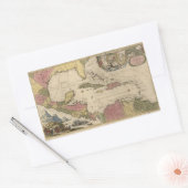 Sticker Rectangulaire Ancienne carte des Antilles (1757) (Enveloppe)
