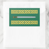 Sticker Rectangulaire Ancienne épée celtique et réseau (Sac)