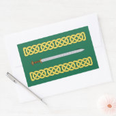 Sticker Rectangulaire Ancienne épée celtique et réseau (Enveloppe)