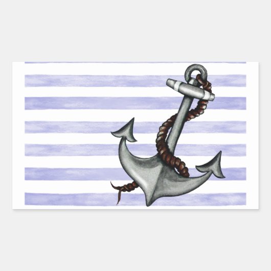 Sticker Rectangulaire Ancre du navire nautique (Devant)