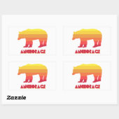 Sticker Rectangulaire Ancre Ours arc-en-ciel de l'Alaska (Feuille)