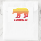Sticker Rectangulaire Ancre Ours arc-en-ciel de l'Alaska (Sac)