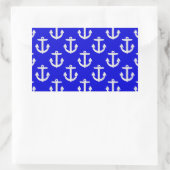 Sticker Rectangulaire Ancres blanches sur Arrière - plan bleu (Sac)