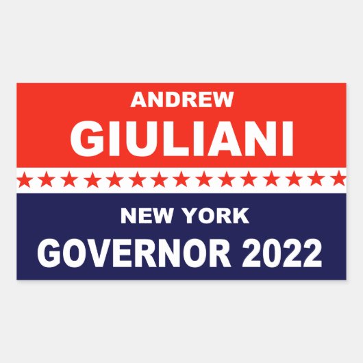 Sticker Rectangulaire Andrew Giuliani Gouverneur de New York 2022 (Devant)