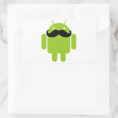 Sticker Rectangulaire Android Robot Moustache (Sac)