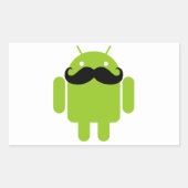 Sticker Rectangulaire Android Robot Moustache (Devant)