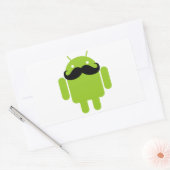 Sticker Rectangulaire Android Robot Moustache (Enveloppe)