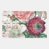 Sticker Rectangulaire Anemone Music Shabby Chic (Devant)