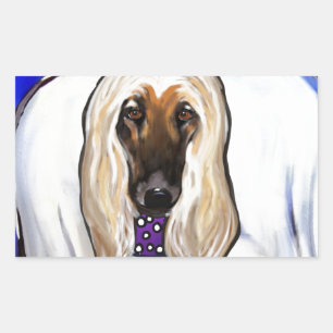 Sticker Rectangulaire Ange Afghan Hound