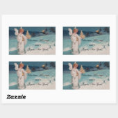 Sticker Rectangulaire Ange de Noël Vintage (Feuille)