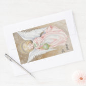 Sticker Rectangulaire Ange de Noël vintage (Enveloppe)