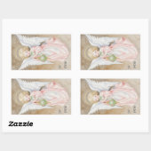 Sticker Rectangulaire Ange de Noël vintage (Feuille)