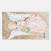 Sticker Rectangulaire Ange de Noël vintage (Devant)