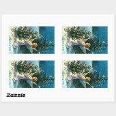Sticker Rectangulaire Ange Décoration Arbre de Noël 2 (Feuille)