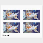 Sticker Rectangulaire Ange gardien, enfants et pont (Feuille)