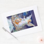 Sticker Rectangulaire Ange gardien, enfants et pont (Enveloppe)