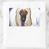 Sticker Rectangulaire Ange Lévrier Afghan (Sac)