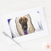 Sticker Rectangulaire Ange Lévrier Afghan (Enveloppe)
