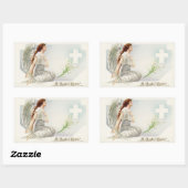 Sticker Rectangulaire Ange vintage de Pâques (Feuille)