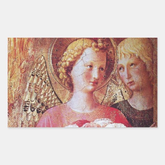 STICKER RECTANGULAIRE ANGEL AVEC ROSES (Devant)