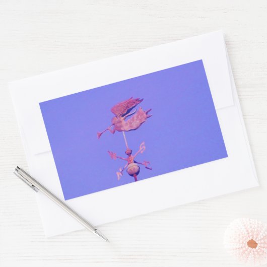 STICKER RECTANGULAIRE ANGEL BLOWING HORN (Enveloppe)