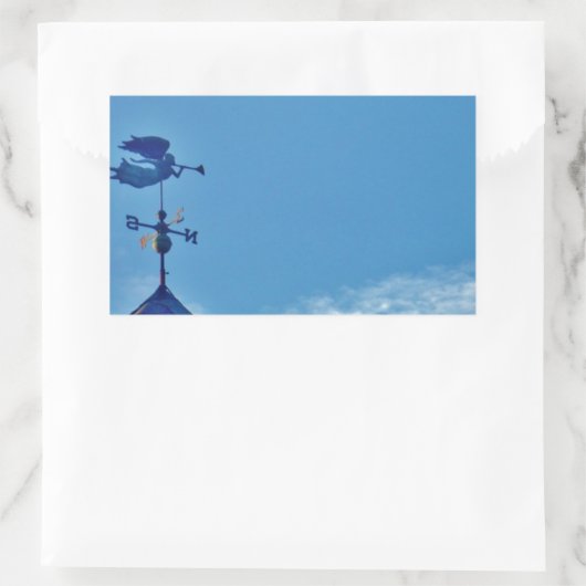STICKER RECTANGULAIRE ANGEL BLOWING HORN (Sac)