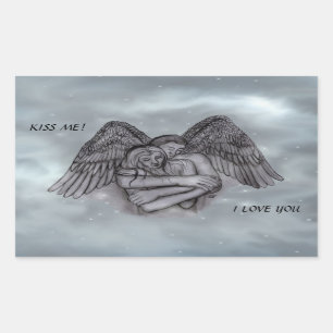 Sticker Rectangulaire Angel Eros en amour