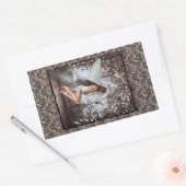 Sticker Rectangulaire Angel et sa colombe (Enveloppe)