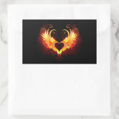 Sticker Rectangulaire Angel Fire Heart with Wings (Sac)