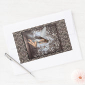 Sticker Rectangulaire Angel gothique et sa colombe (Enveloppe)