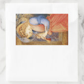 Sticker Rectangulaire Angel Playing a Flageolet (par Edward Burne-Jones) (Sac)