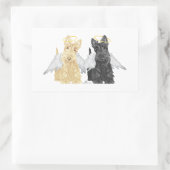 Sticker Rectangulaire Anges Terrier Écossais (Sac)