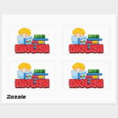 Sticker Rectangulaire anglais (Feuille)