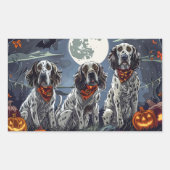 Sticker Rectangulaire Anglais Setter Halloween Éffrayant (Devant)