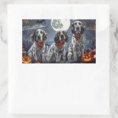 Sticker Rectangulaire Anglais Setter Halloween Éffrayant (Sac)