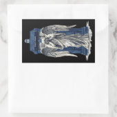 Sticker Rectangulaire Angle de plaie avec boîte de police bleue 1 (Sac)