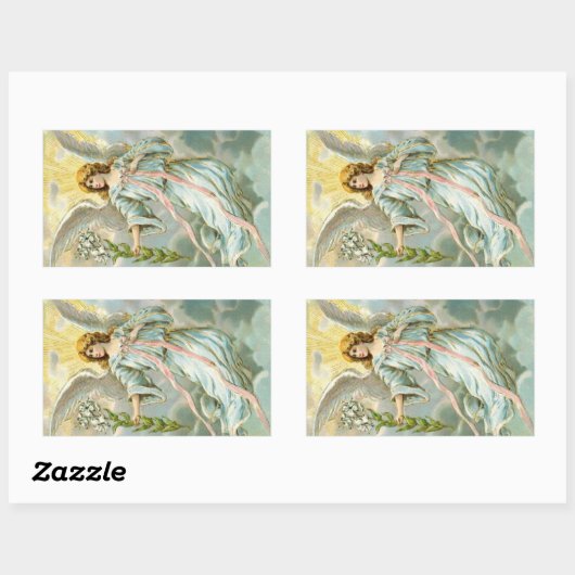 Sticker Rectangulaire Angle en bleu (Feuille)