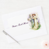 Sticker Rectangulaire Angle vintage avec Croix chrétienne (Enveloppe)