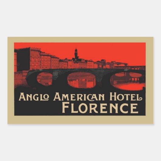 Sticker Rectangulaire Anglo American Hotel (Florence) (Devant)
