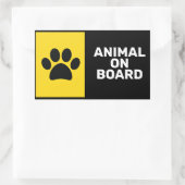 Sticker Rectangulaire Animal À Bord (Sac)