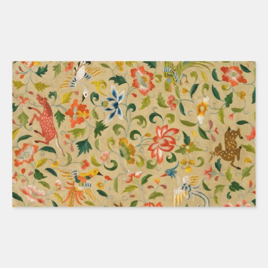 Sticker Rectangulaire Animal Antique Cheval Oiseau Deer Rabbit (Devant)